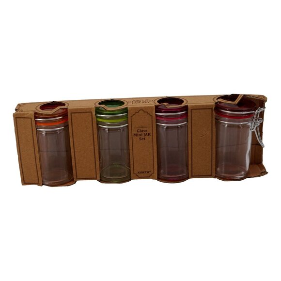 Kinetic Glass Mini Jars with Lid, Set of 4, 2.37 oz each, Box Damaged - Picture 3 of 5